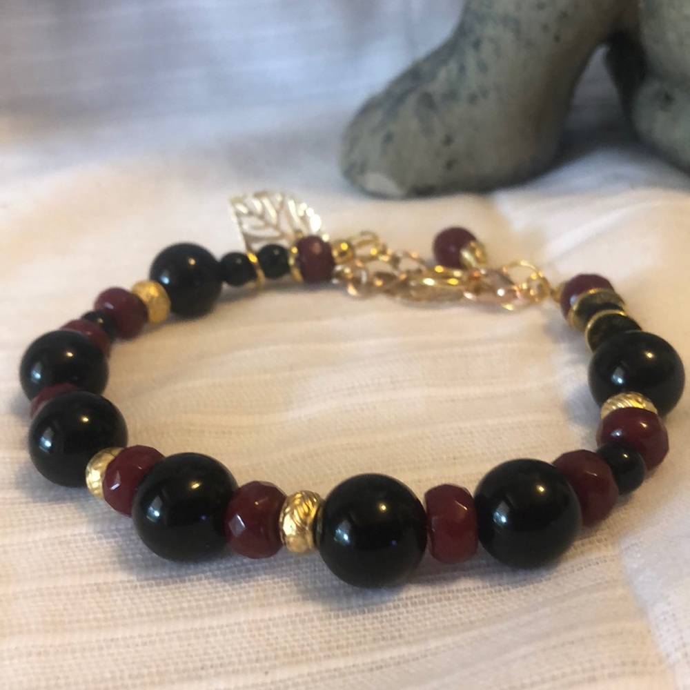 Red Ruby Black Onyx Bracelet - image 5